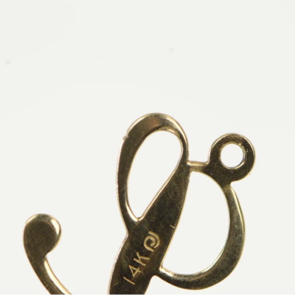 Vintage 14k Gold Small Script Initial L Charm Pen… - image 3
